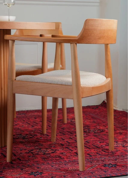 Sardes İskandinav Natural Ahşap Masa Sandalye Takımı 90x90 - Resim 11