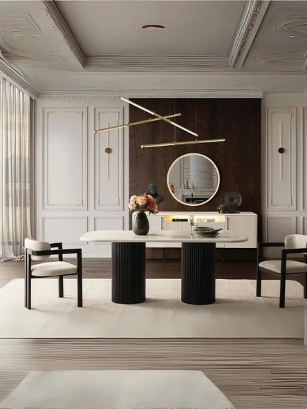 Tizma İskandinav Ahşap Masa Sandalye Takımı 90x200 ürün görseli