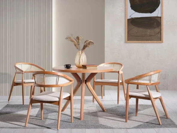 Gazel Hazeranlı Ahşap Bohem Sandalye - Resim 8