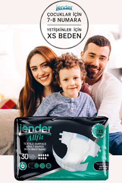 All Fit XS Bel Bantlı Bez - Bebek ve Yetişkinlere Özel Beden 30'lu 3 Paket - 2