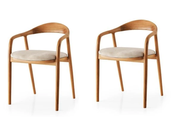 Midas İskandinav Natural Ahşap Masa Sandalye Takımı 80x150 - Resim 4