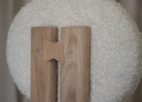 Coco İskandinav Teddy Natural Ahşap Bohem Sandalye - Resim 9