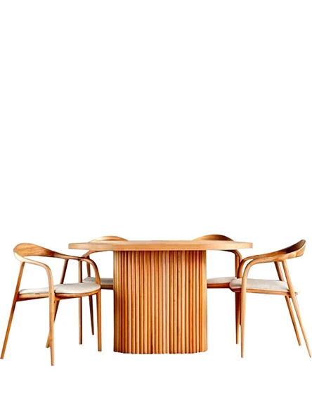 Atlanta İskandinav Natural Ahşap Masa Sandalye Takımı 90x130 - Resim 2