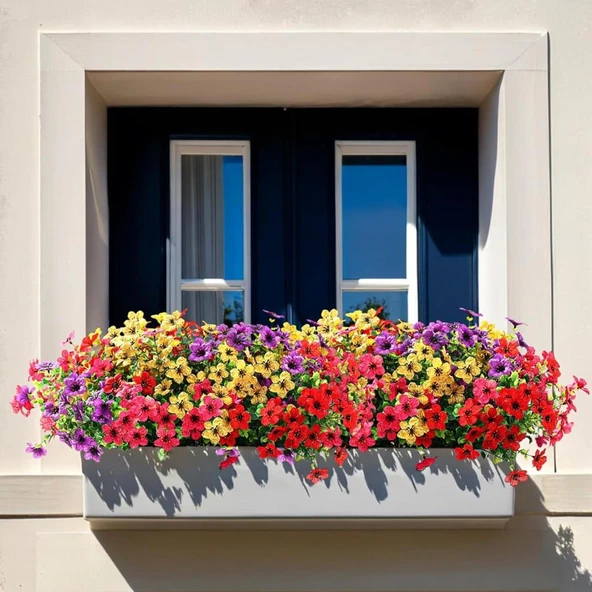 Nettenevime 6lı Set Yapay Çiçek Sazlı Mine Karışık Renk 5 Dallı 33cm - Resim 8