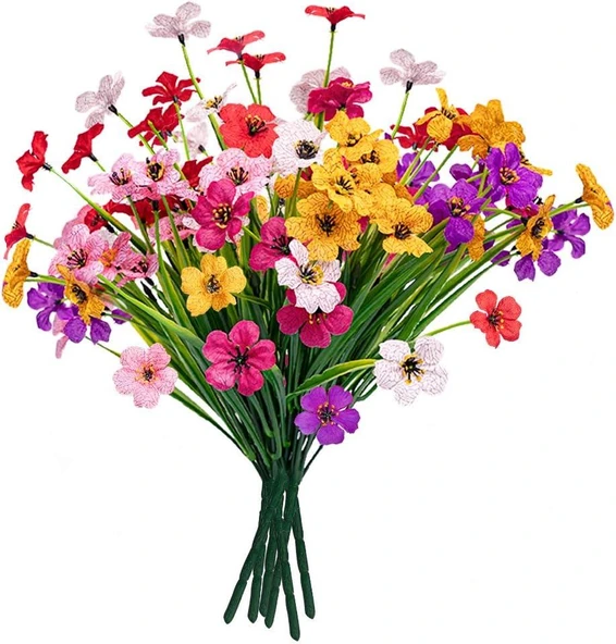 Nettenevime 6lı Set Yapay Çiçek Sazlı Mine Karışık Renk 5 Dallı 33cm ürün görseli