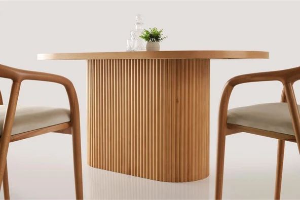 Midas İskandinav Natural Ahşap Masa Sandalye Takımı 80x150 - Resim 5