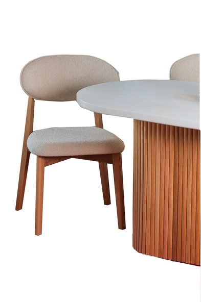 Marsilya İskandinav Natural Ahşap Masa Sandalye Takımı 90x130 - Resim 2