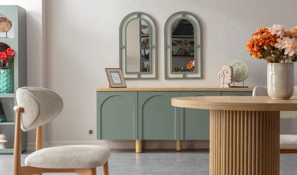 Alva Bohem Natural Ahşap Masa Sandalye Takımı 80x180 - Resim 3