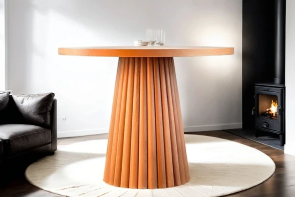 Seraphine İskandinav Natural Ahşap Masa Sandalye Takımı 110x110 - Resim 2