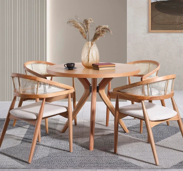 Gazel Hazeranlı Ahşap Bohem Sandalye - Resim 7