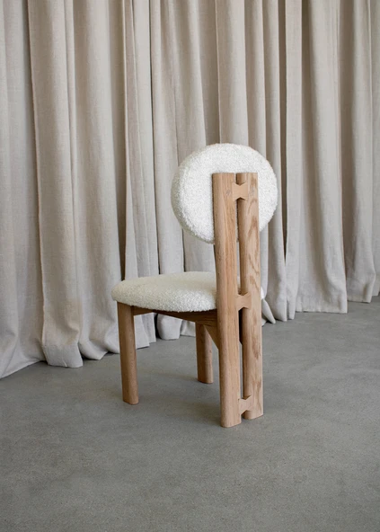 Coco İskandinav Teddy Natural Ahşap Bohem Sandalye - Resim 8