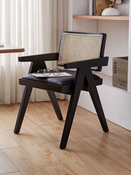 Luna Pergel Hazeranlı Model Hasırlı Natural Ahşap Sandalye - 2