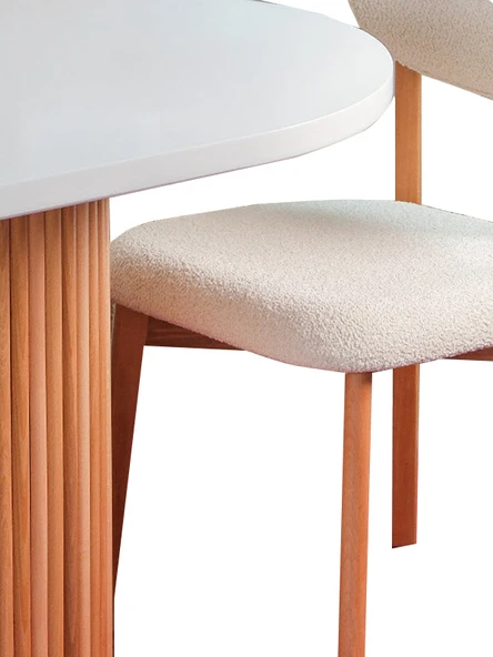 Marsilya İskandinav Natural Ahşap Masa Sandalye Takımı 90x130 - Resim 3