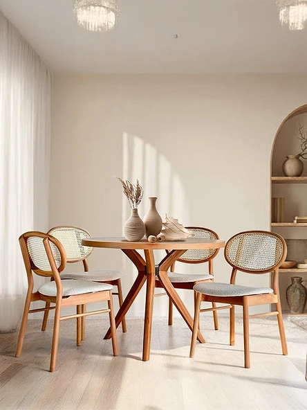 Berlin Natural Ahşap Masa Sandalye Takımı 100x100 ürün görseli 1