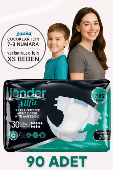 All Fit XS Bel Bantlı Bez - Bebek ve Yetişkinlere Özel Beden 30'lu 3 Paket - 1