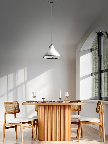 Manas İskandinav Natural Ahşap Masa Sandalye Takımı 90x130 ürün görseli