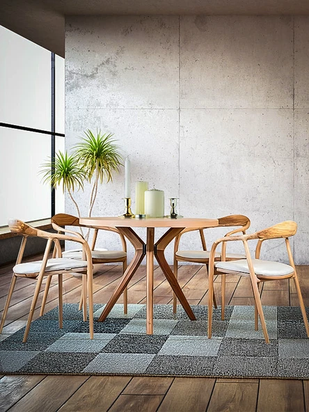 Achanthus Natural Ahşap Masa Sandalye Takımı 100x100 ürün görseli