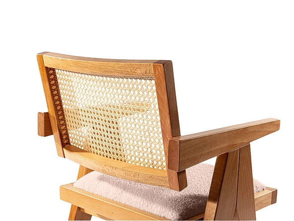 Luna Pergel Hazeranlı Model Hasırlı Natural Ahşap Sandalye - 12