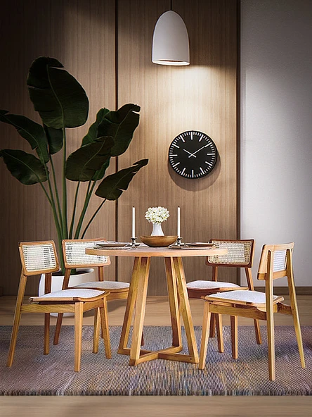 Tokyo Natural Ahşap Masa Sandalye Takımı 110x110 ürün görseli