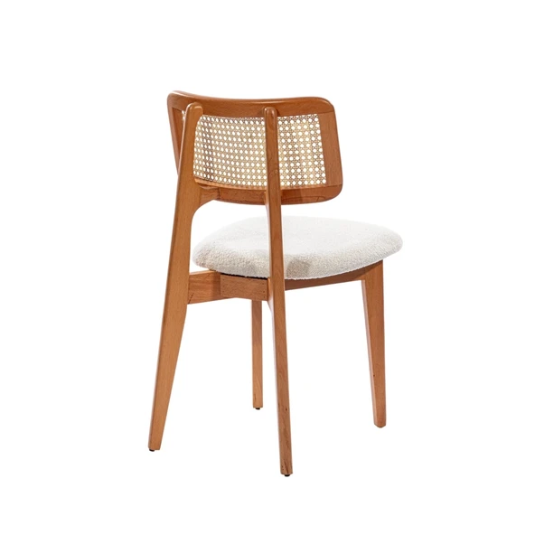 Seraphine İskandinav Natural Ahşap Masa Sandalye Takımı 110x110 - Resim 11