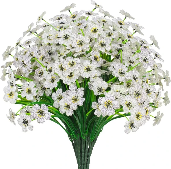 Nettenevime 6lı Set Yapay Çiçek Sazlı Mine Beyaz Renk 5 Dallı 33cm ürün görseli