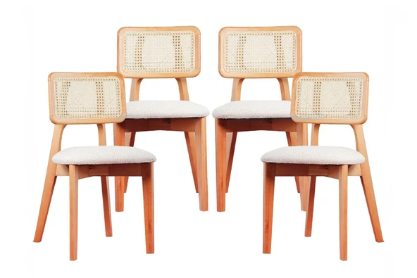 Niyegara İskandinav Natural Ahşap Masa Sandalye Takımı 90x130 - Resim 11