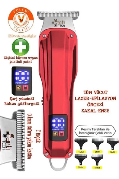 ArtıTech Tıraş Makinesi Şarjlı LCD Ekran Professıonal Ar-0087A (Saç Sakal Düzeltici) - 1