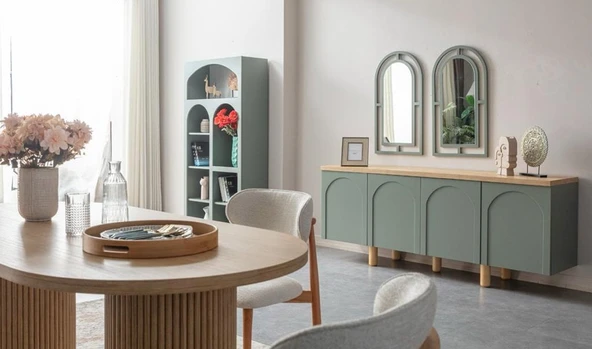 Alva Bohem Natural Ahşap Masa Sandalye Takımı 80x180 - Resim 2