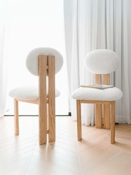 Coco İskandinav Teddy Natural Ahşap Bohem Sandalye ürün görseli