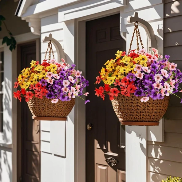 Nettenevime 6lı Set Yapay Çiçek Sazlı Mine Karışık Renk 5 Dallı 33cm - Resim 4