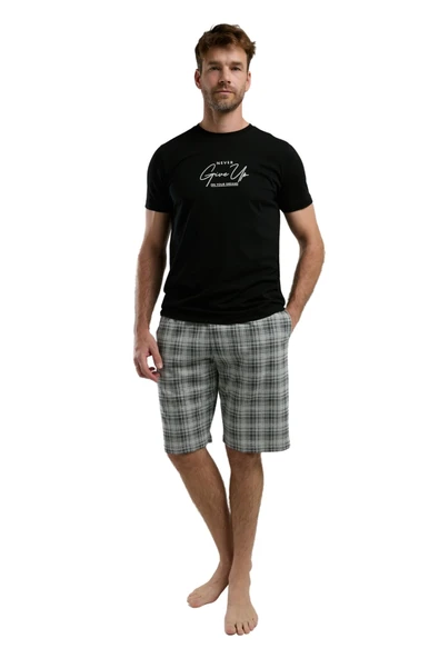 Arnetta Erkek Battal Kısa Kol Pijama Takım 3346 - Resim 4
