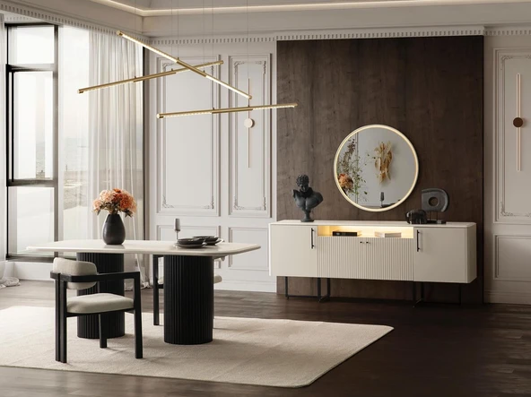 Tizma İskandinav Ahşap Masa Sandalye Takımı 90x200 - Resim 3