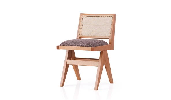 Miles İskandinav Natural Ahşap Bohem Masa Sandalye Takımı 100x100 - Resim 5