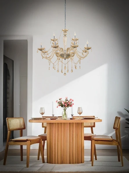 Mena İskandinav Natural Ahşap Masa Sandalye Takımı 90x130 ürün görseli