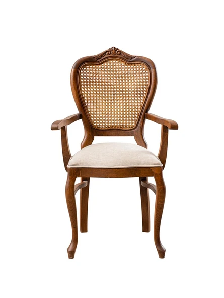 Versailes Hazeranlı Kolçaklı Oymalı Klasik Ahşap Sandalye - Resim 6