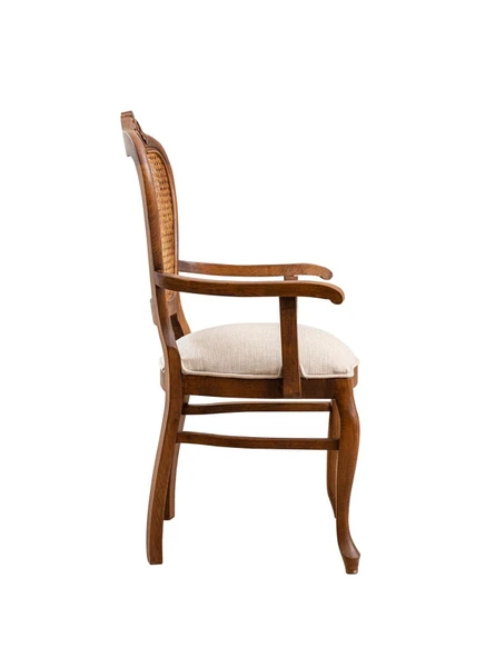 Versailes Hazeranlı Kolçaklı Oymalı Klasik Ahşap Sandalye - Resim 3