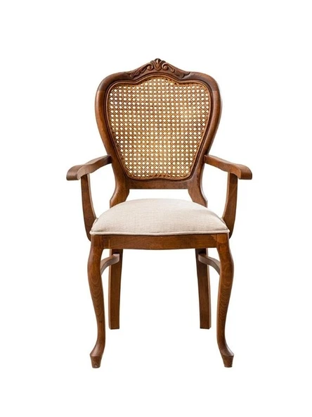 Versailes Hazeranlı Kolçaklı Oymalı Klasik Ahşap Sandalye - Resim 2
