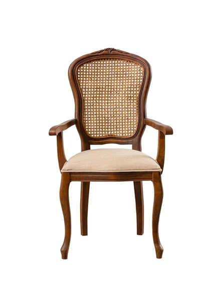 Victoria Kolçaklı Hazeranlı Ahşap Oymalı Country Sandalye - Resim 4