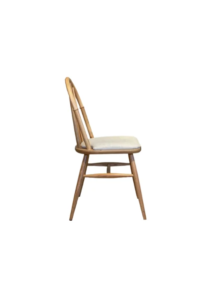 Rustica Döşemeli Classic Natural Ahşap Yemek Sandalyesi - Resim 10