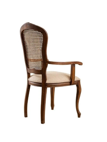 Victoria Kolçaklı Hazeranlı Ahşap Oymalı Country Sandalye - Resim 2