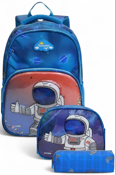 Relaxion 1370 Anatomik Sırt Yapılı Kabartmalı Figürlü Üçlü Set İlkokul Çantası - 5