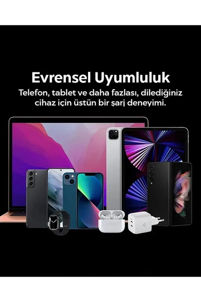 45W GaN USB-C 2 Port Mini Adaptör Samsung PPS 2.0 Destekli Hızlı Şarj Type-C PE2105 White - ACH03717 - 9