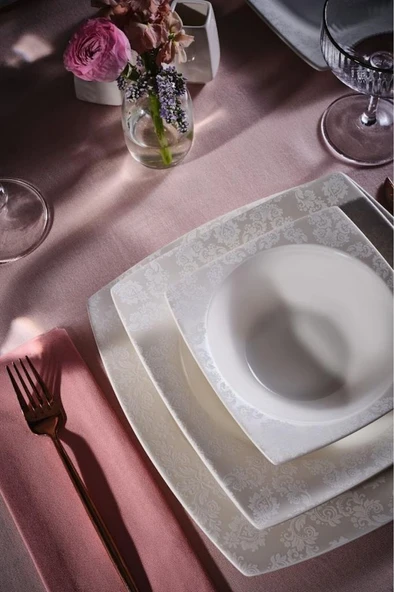 Square Bone Celes 53 Parça 12 Kişilik Yemek Takımı - 4