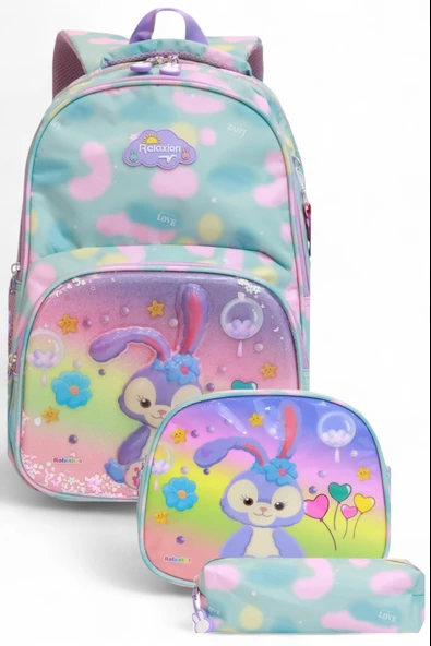 Relaxion 1370 Anatomik Sırt Yapılı Kabartmalı Figürlü Üçlü Set İlkokul Çantası - 3