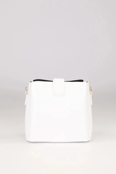 Levidor Beyaz Rugan Kadın Omuz Çantası 930167 - Resim 3