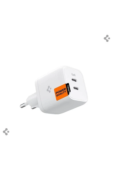 45W GaN USB-C 2 Port Mini Adaptör Samsung PPS 2.0 Destekli Hızlı Şarj Type-C PE2105 White - ACH03717
