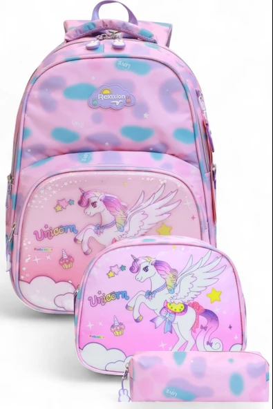 Relaxion 1370 Anatomik Sırt Yapılı Kabartmalı Figürlü Üçlü Set İlkokul Çantası - 2