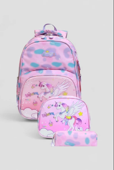 Relaxion 1370 Anatomik Sırt Yapılı Kabartmalı Figürlü Üçlü Set İlkokul Çantası - 11