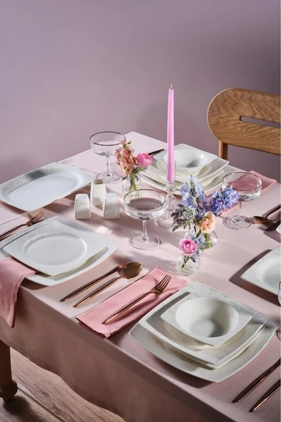 Square Bone Celes 53 Parça 12 Kişilik Yemek Takımı - 5