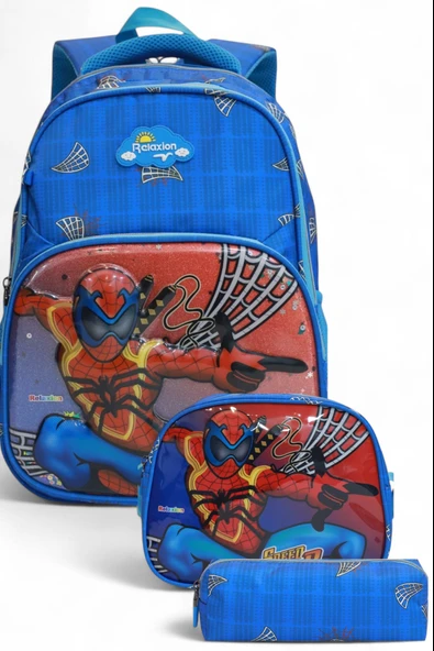 Relaxion 1370 Anatomik Sırt Yapılı Kabartmalı Figürlü Üçlü Set İlkokul Çantası - 4